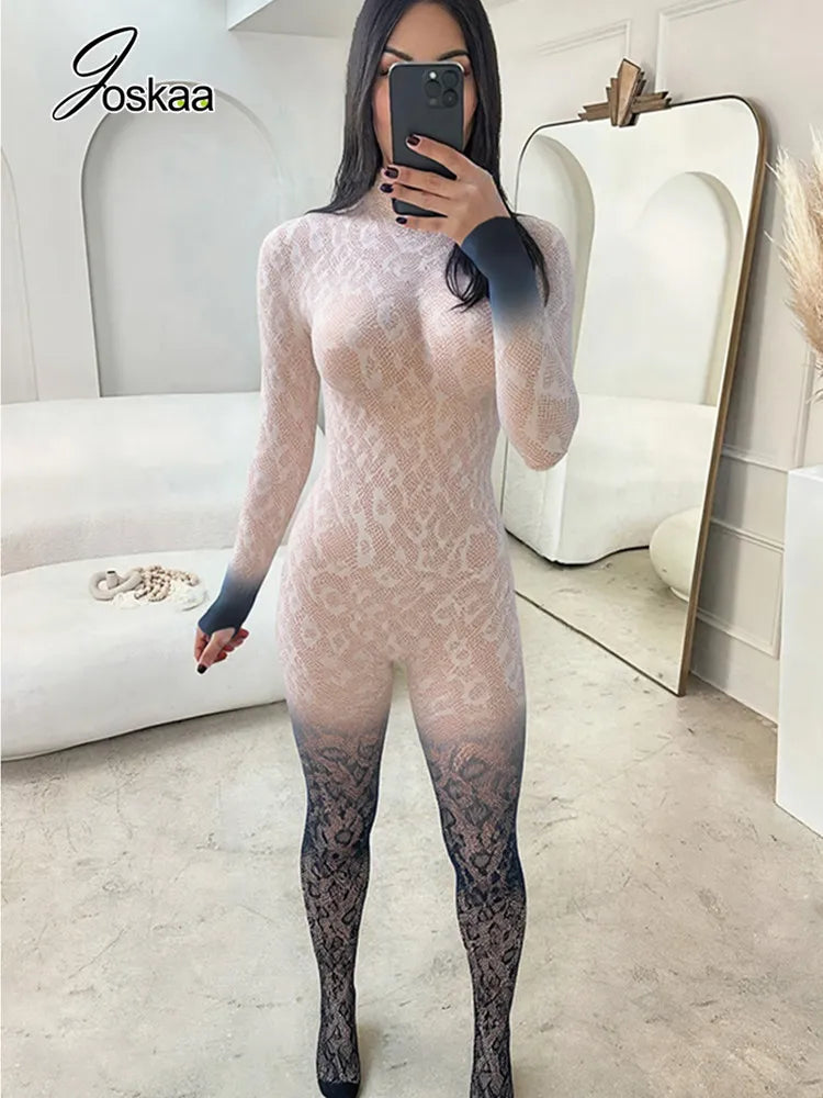 Women's Lace Backless Long Sleeve Romper 29 – Side View
