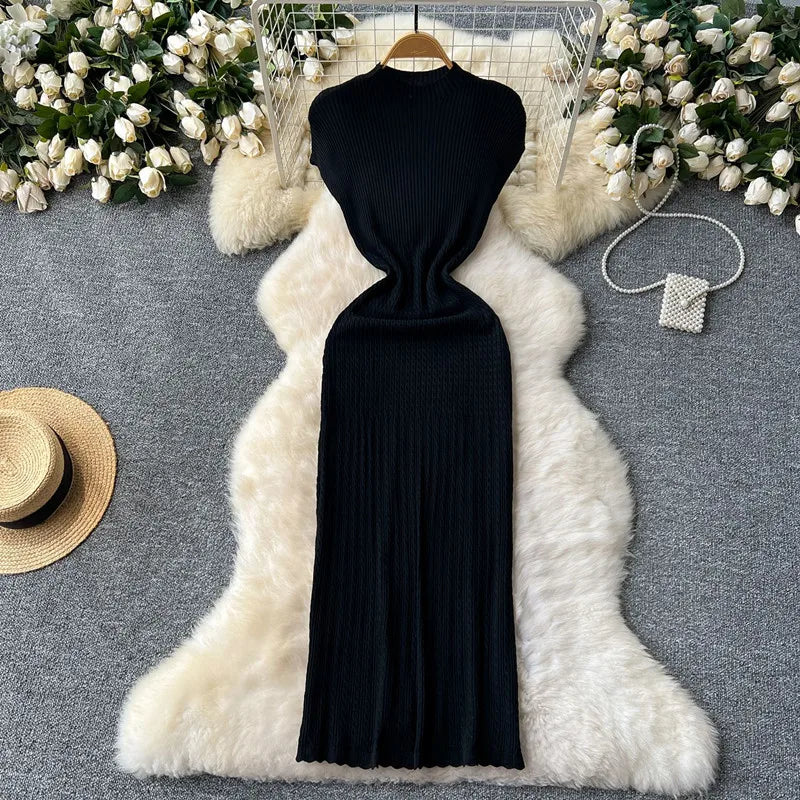 Joskaa Ribbed Knit Short Sleeve Bodycon Dress - bodycon dress image 5