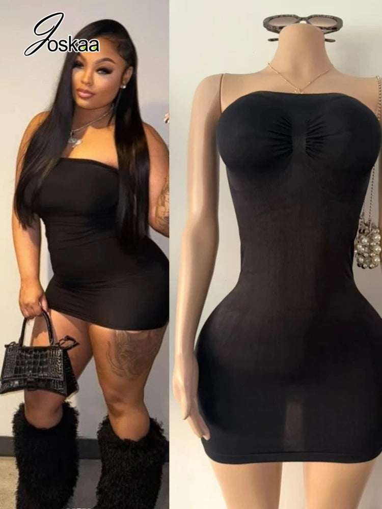 Women's Seamless Tummy Tuck Bodycon Dress khaki – Back View