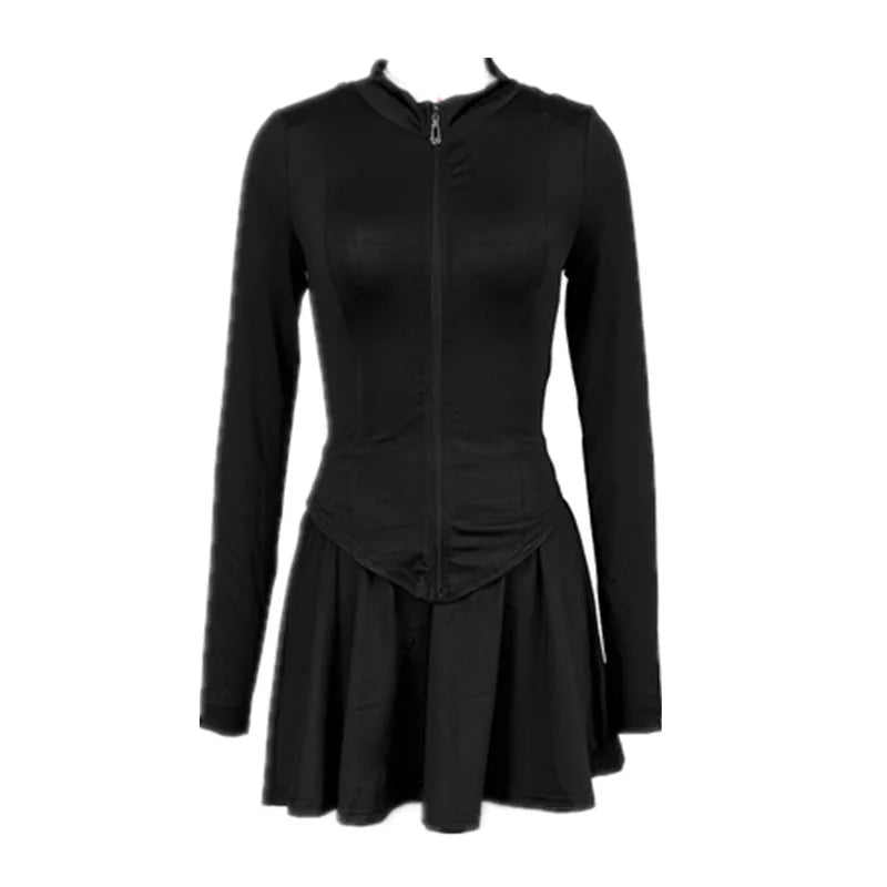 Women's Zip Up Long Sleeve Two Piece Set - Detail View 6