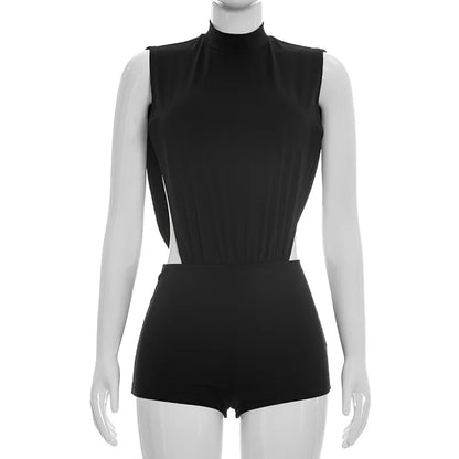 Women's Backless Cutout Sleeveless Bodycon Romper