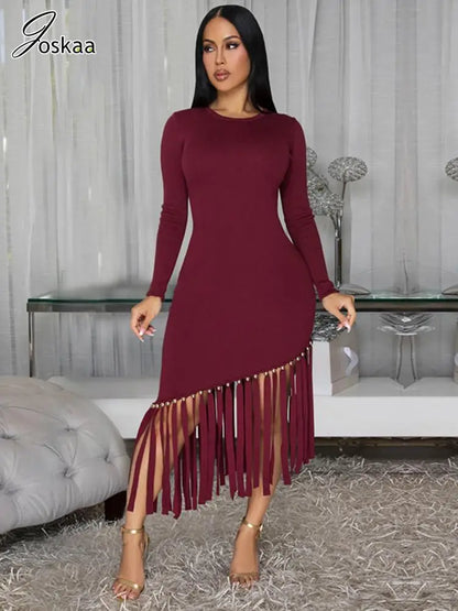 Wholesale Women's Long Sleeve Bodycon Maxi Dress Dark Blue – Front View