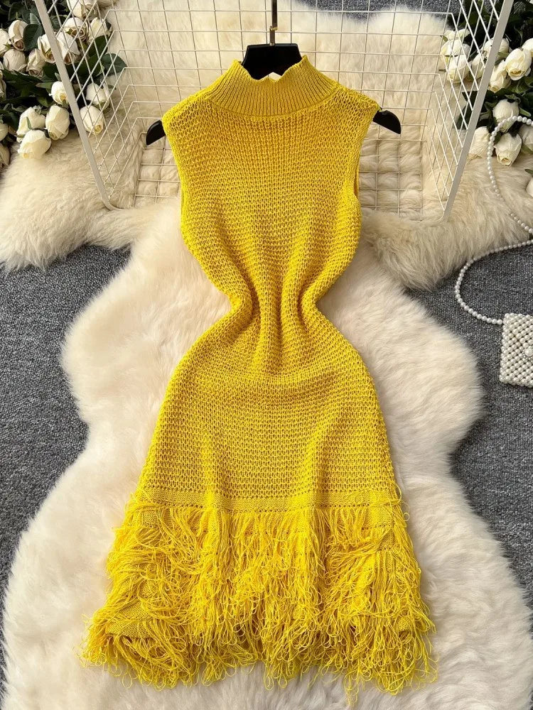 Women's Knit Sleeveless Bodycon Mini Dress