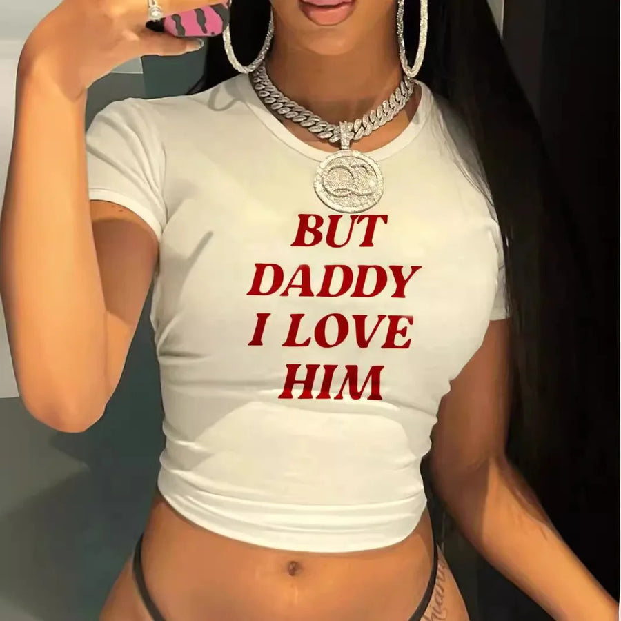 Women's Letter Print Short Sleeve T-shirts Top