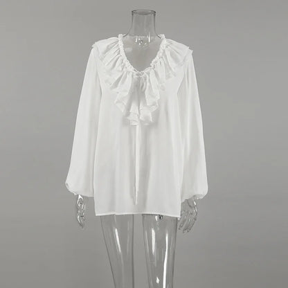Wholesale Women's White Chiffon Blouse Top