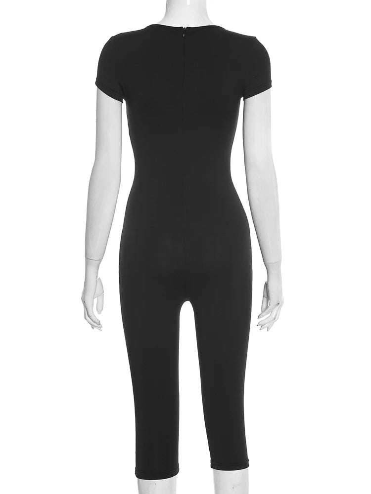 Joskaa Zip Up Short Sleeve Bodycon Romper - romper image 4