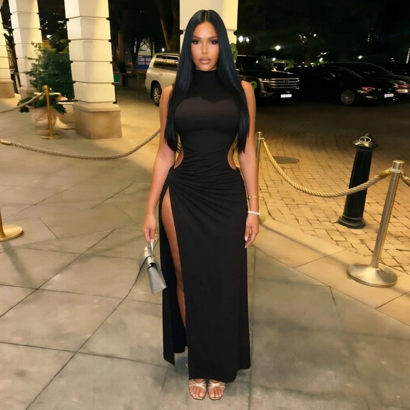 Women's Ruched Cutout Sleeveless Bodycon Maxi Dress - Additional View 10