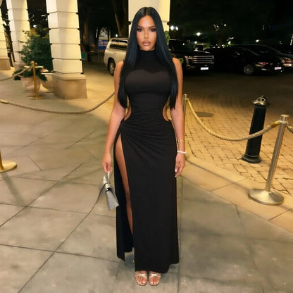 Women's Ruched Cutout Sleeveless Bodycon Maxi Dress - Additional View 10