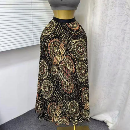 Joskaa Floral Print Pleated High Waist Flare Skirt - skirt image 8