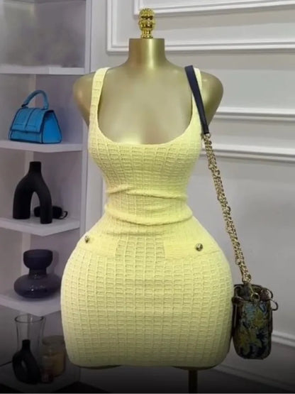 Women's Knit Sleeveless Bodycon Bikini Set