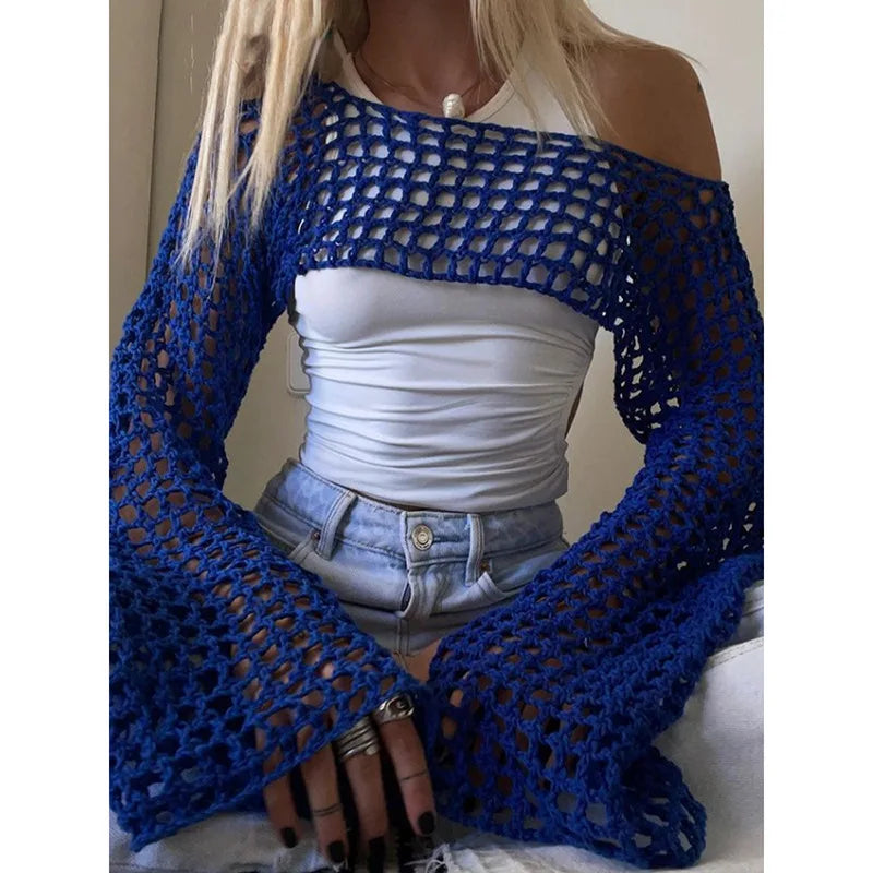Women's Knit Cutout Long Sleeve Bikini Set