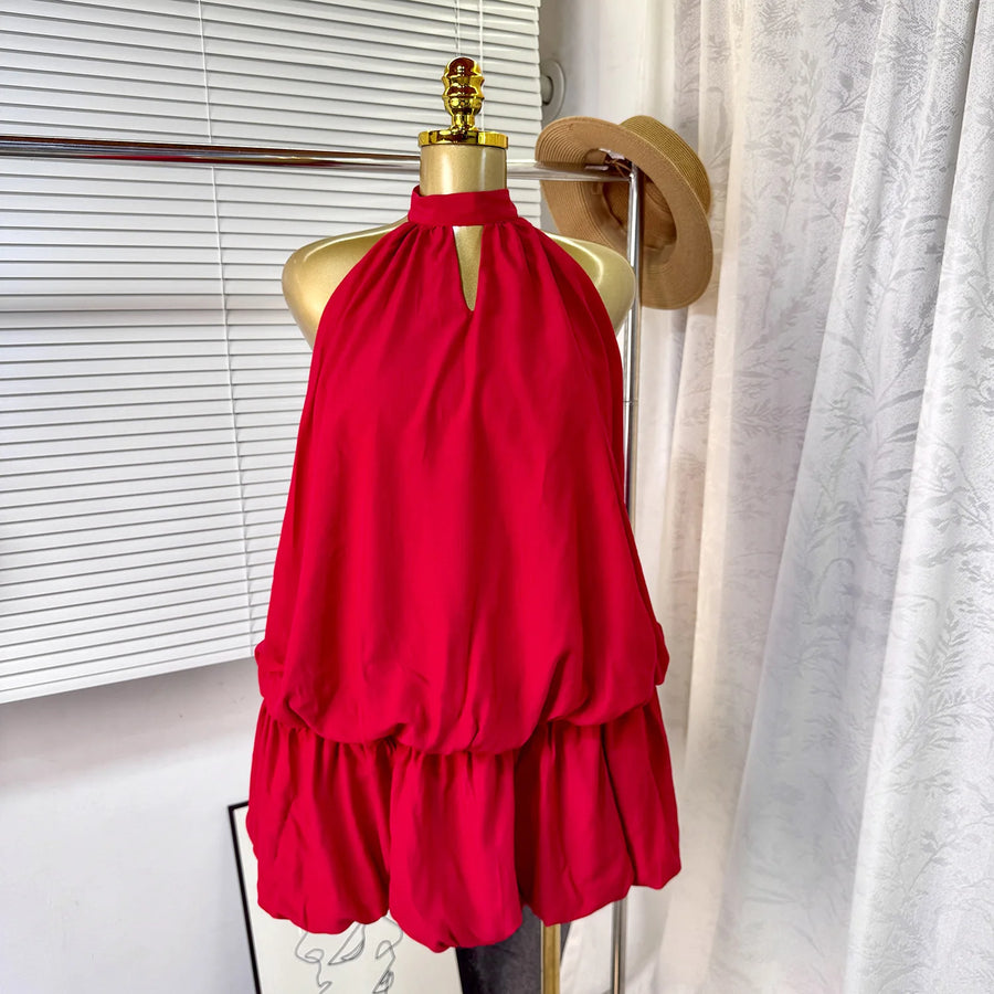 Women's Backless Halter Sleeveless Mini Dress