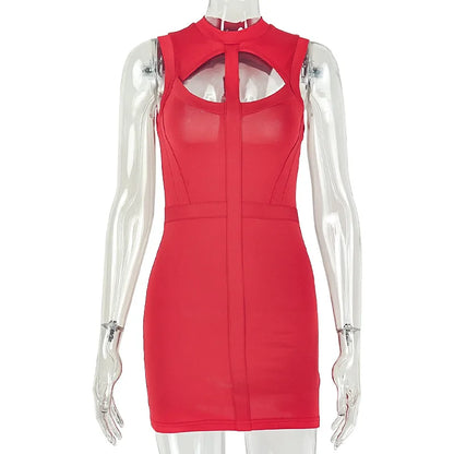 Women's Backless Cutout Sleeveless Mini Dress