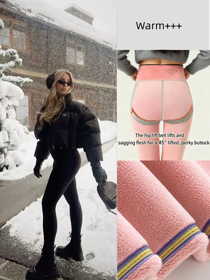 Women's Velvet Fleece Lined Thermal Pants – Women's Fashion Wholesale – Front View