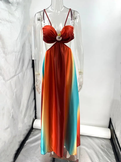 Joskaa Backless Maxi Dress Gradient Color A-line - maxi dress image 2