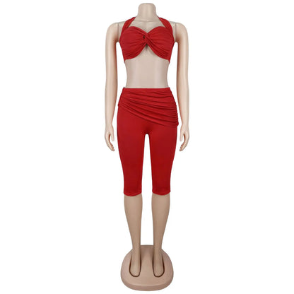 Women's Halter Two Piece Set Criss Cross - Detail View 6
