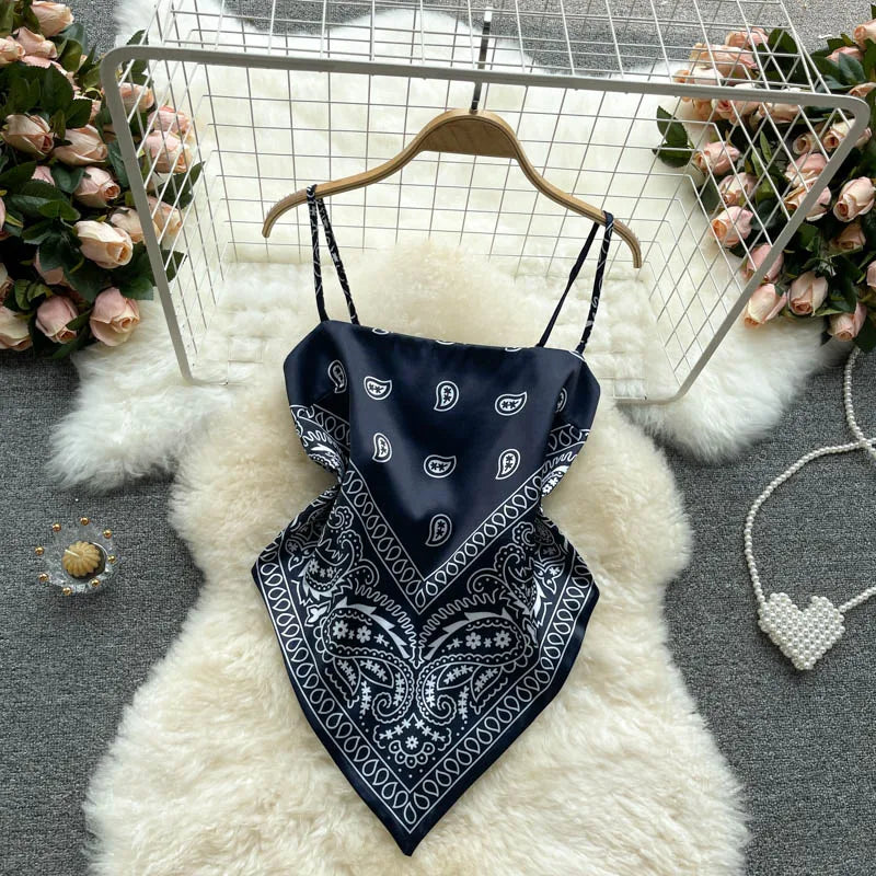Wholesale Women's Backless Irregular Print Dress