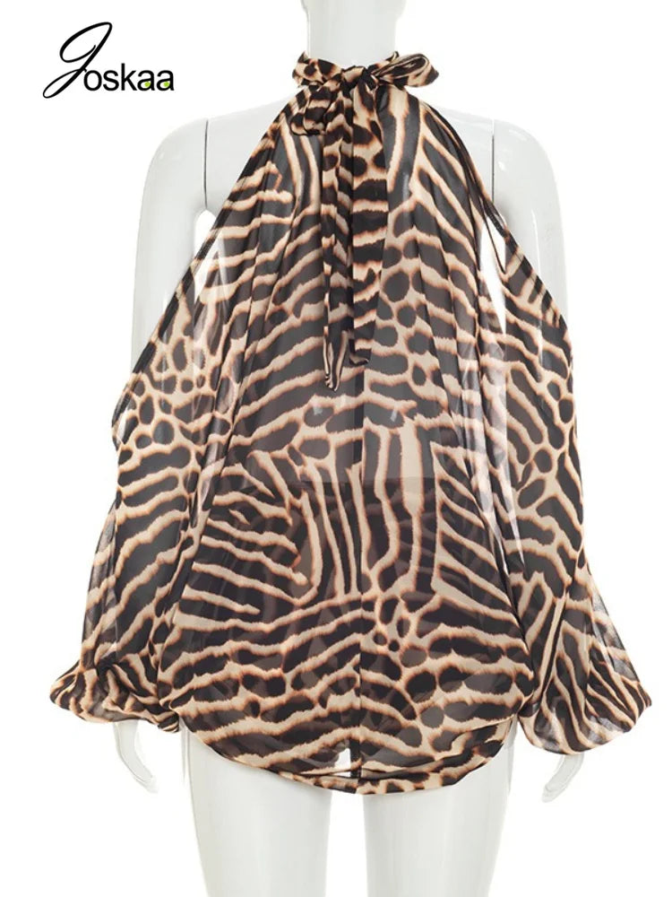 Women's Striped Halter Bodycon Two Piece Set - Detail View