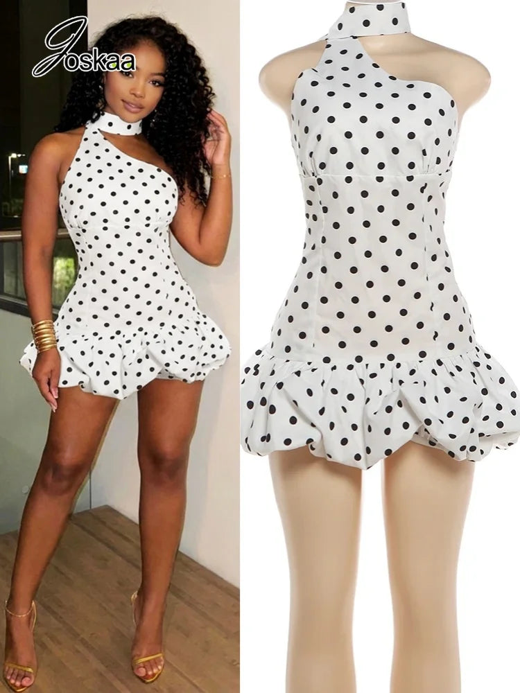 Women's Polka Dot Halter Bodycon Mini Dress – Women's Fashion Wholesale – Front View