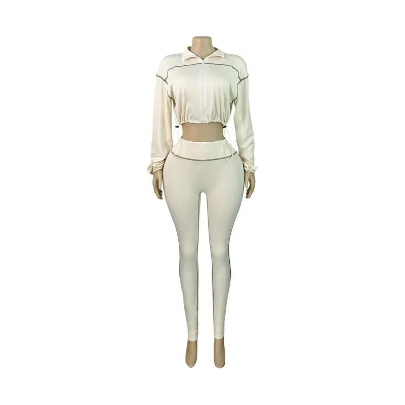 Women's Long Sleeve Bodycon Two Piece Set