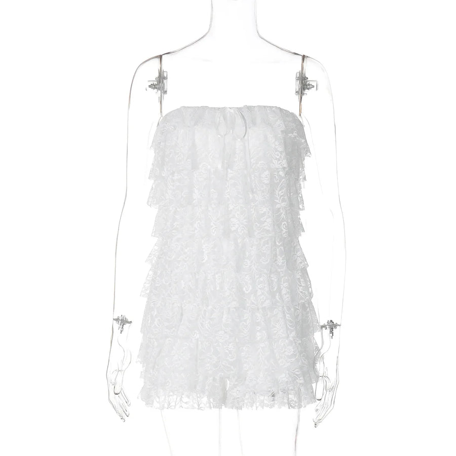 Joskaa Lace Backless Strapless Bodycon Romper - romper image 6