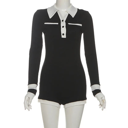 Women's Knit Long Sleeve Bodycon Ribbed Romper