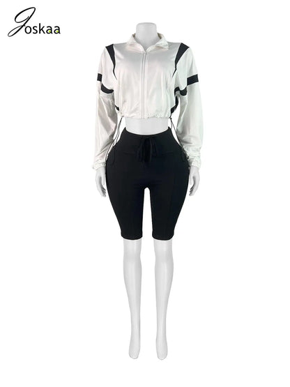 Wholesale Women's Zip Color Block Two Piece Set Yellow – Back View