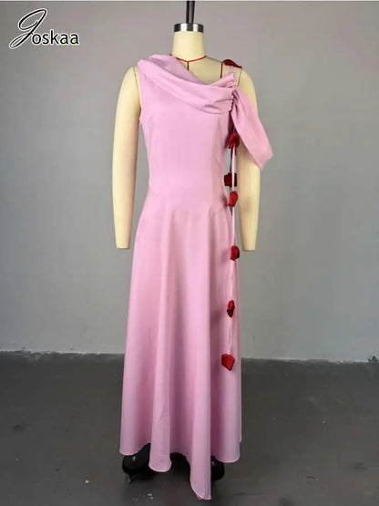 Women's Floral Print Sleeveless Maxi Dress White – Back View