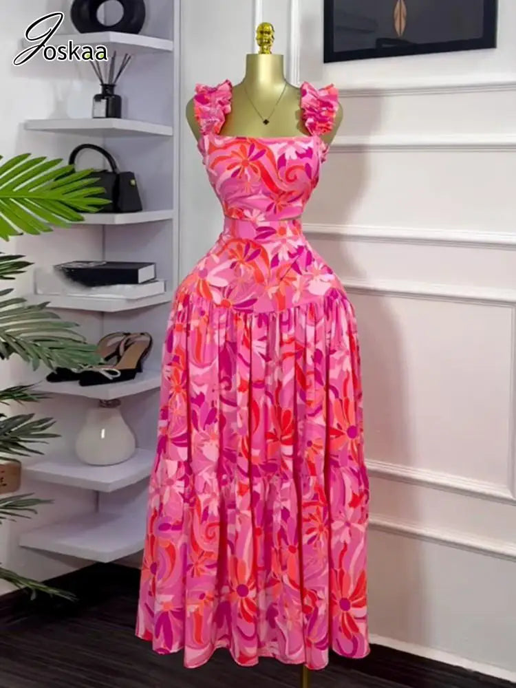 Women's Floral Print Crop High Waist Two Piece Set – Women's Fashion Wholesale – Front View