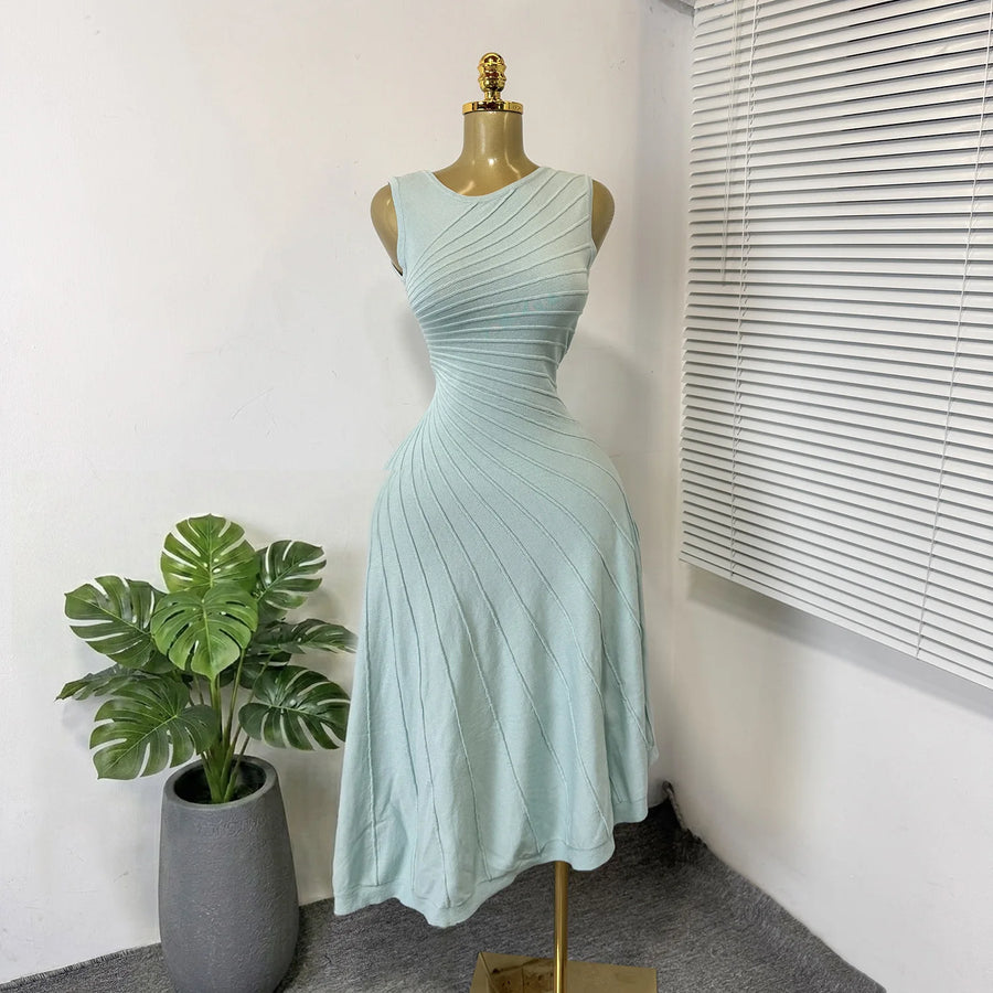 Women's Ribbed Knit Sleeveless Bodycon Dress - Additional View 9
