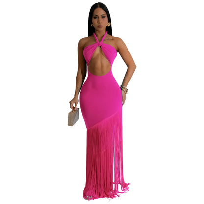 Women's Cutout Halter Elegant Wrap Chest Bodycon Dress