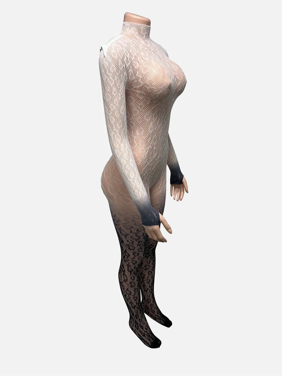 Joskaa Lace Backless Long Sleeve Bodycon Romper - romper image 3
