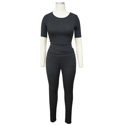 Women's Ribbed Knit Bodycon High Waist Two Piece Set - Additional View 13
