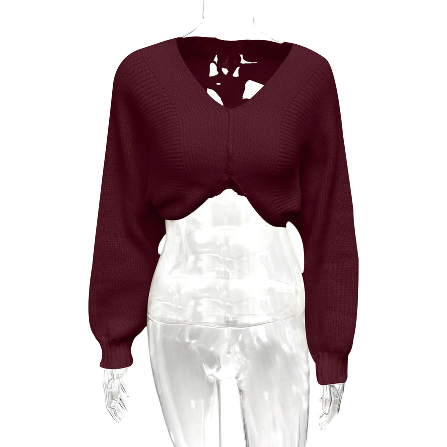 Women's Knit Long Sleeve Ribbed Irregular Knitted Top