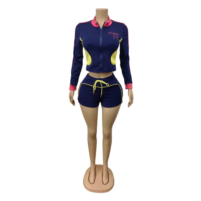 Wholesale Women's Long Sleeve Zip Two Piece Set