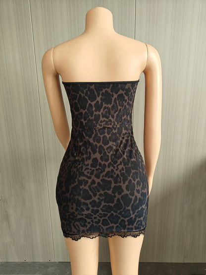Joskaa Leopard Print Strapless Bodycon Dress - bodycon dress image 4