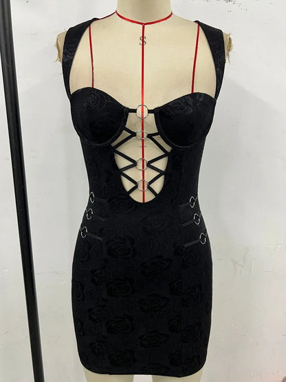 Wholesale Women's Backless Cutout Bodycon Dress Pink – Back View