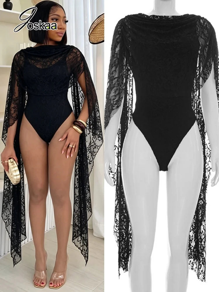 Women's Lace Backless Sleeveless Bodycon Romper – Women's Fashion Wholesale – Front View