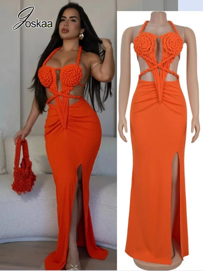 Women's Knit Backless Cutout Halter Bikini Set – Women's Fashion Wholesale – Front View