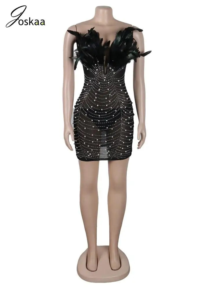 Wholesale Women's Rhinestone Strapless Mini Dress Blue – Back View