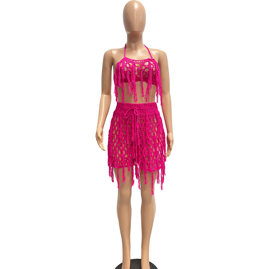 Joskaa Ribbed Knit Halter Crop Swimwear - swimwear image 4