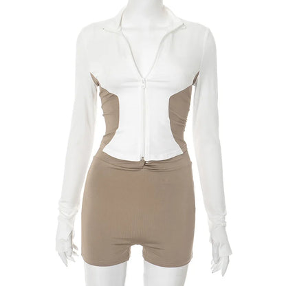 Wholesale Women's Long Sleeve Zip Two Piece Set