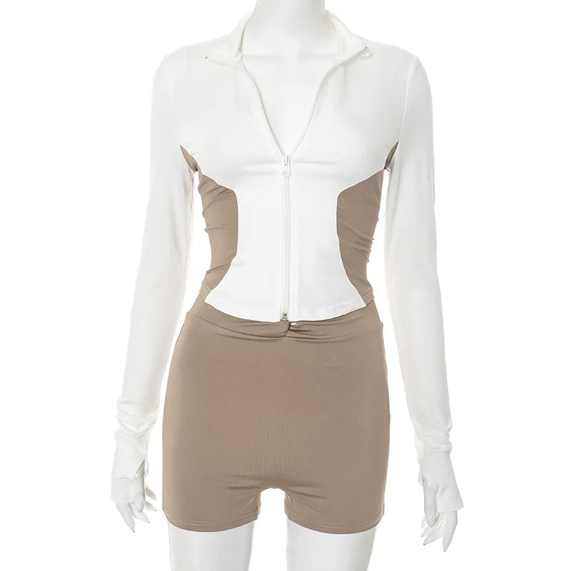 Wholesale Women's Long Sleeve Zip Two Piece Set