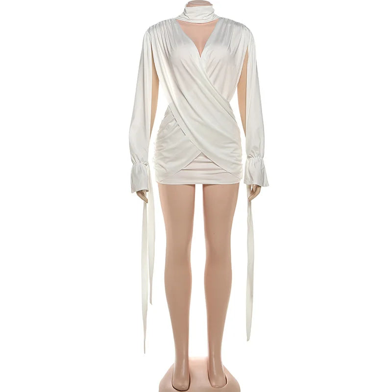 Women's Ruched Backless Cutout Mini Dress