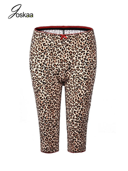 Women's Leopard Print Lace Bodycon Pants - Back View