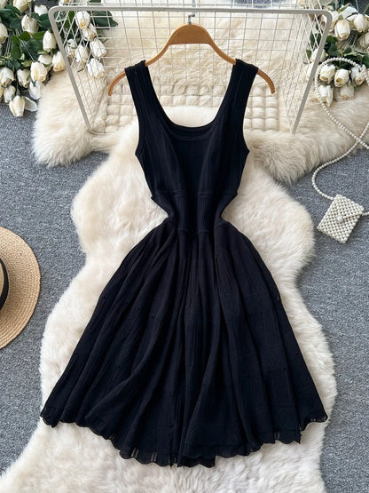 Women's Knit Cutout Sleeveless Ribbed Dress