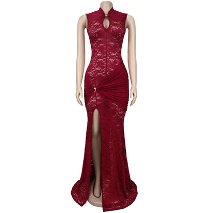 Joskaa Lace Cutout Sleeveless Bodycon Maxi Dress - maxi dress image 8
