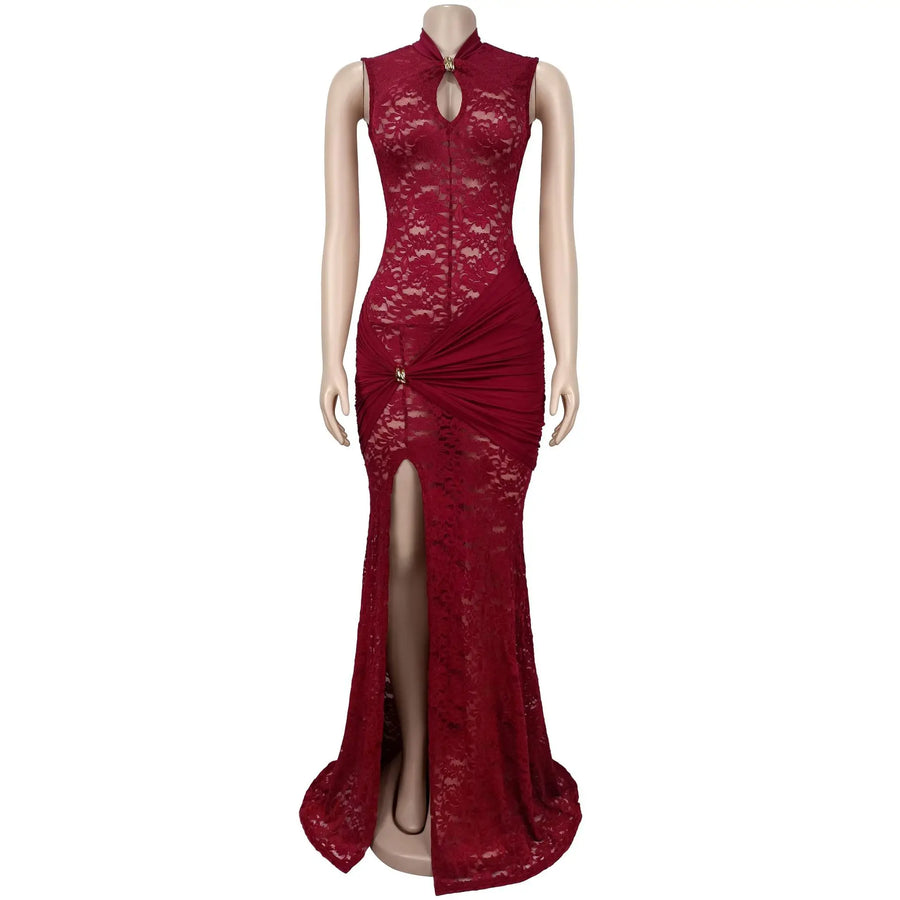 Joskaa Lace Cutout Sleeveless Bodycon Maxi Dress - maxi dress image 8