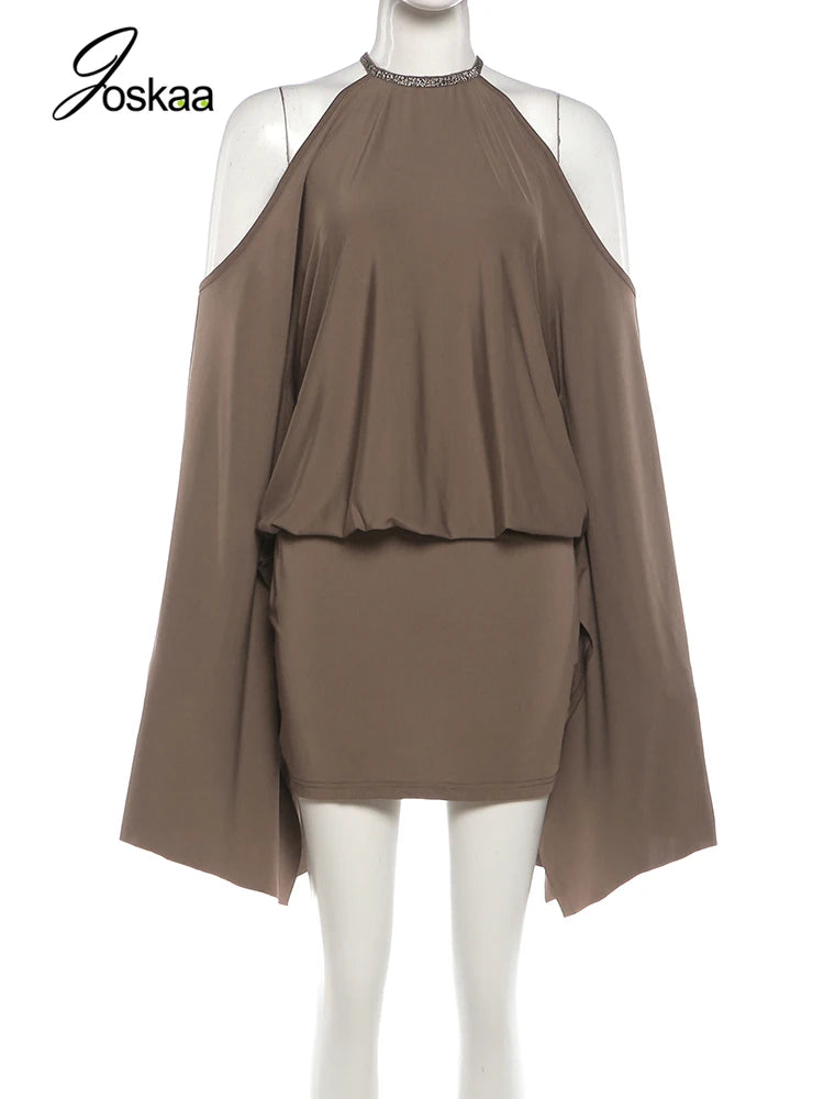 Women's Off Shoulder Backless Bodycon Dress - Detail View 3