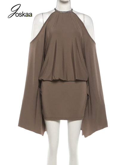 Women's Off Shoulder Backless Bodycon Dress - Detail View 3